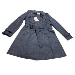 FARVALUE Women's Double Breasted Trench Coat Water Resistant Overcoat-Navy